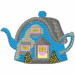 Teapots Embroidery Design 3 Teapots Embroidery Design 3